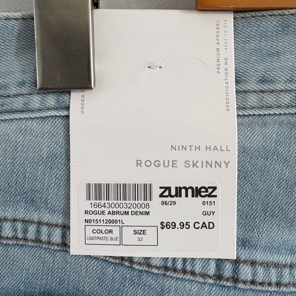 Zumiez Rogue Light Blue Skinny Jeans - Picture 3 of 3
